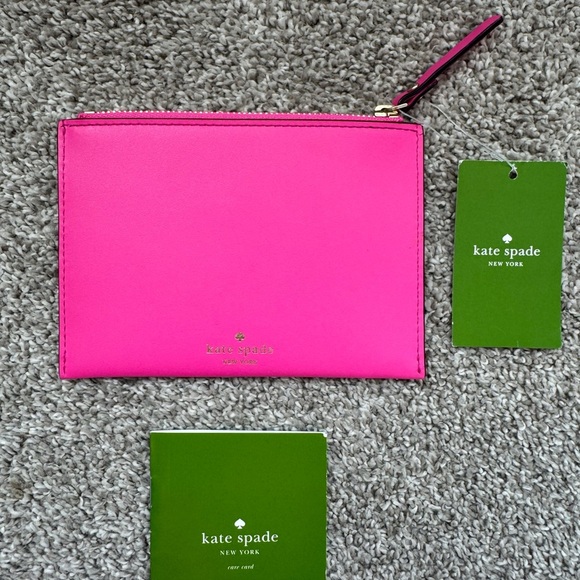 Kate Spade Small Bella Pouch – Hot Pink, “Stop and Smell the Roses” – NWT - Picture 3 of 10